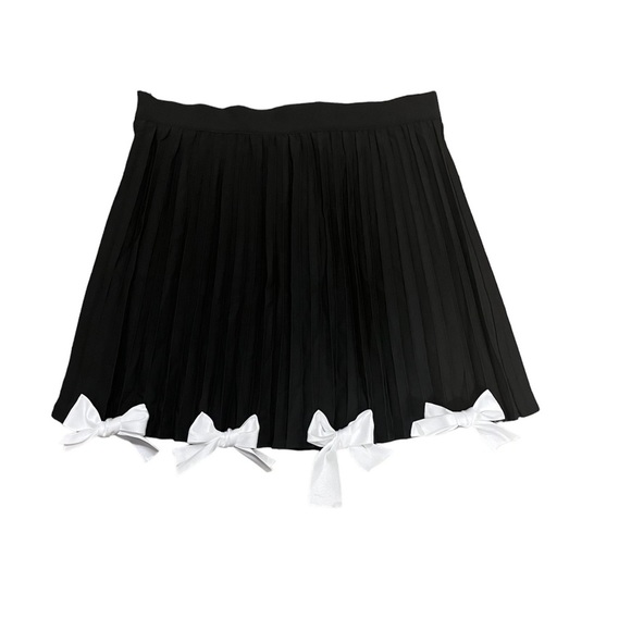 Beulah Black Mini Skirt with White Bows - Picture 2 of 5